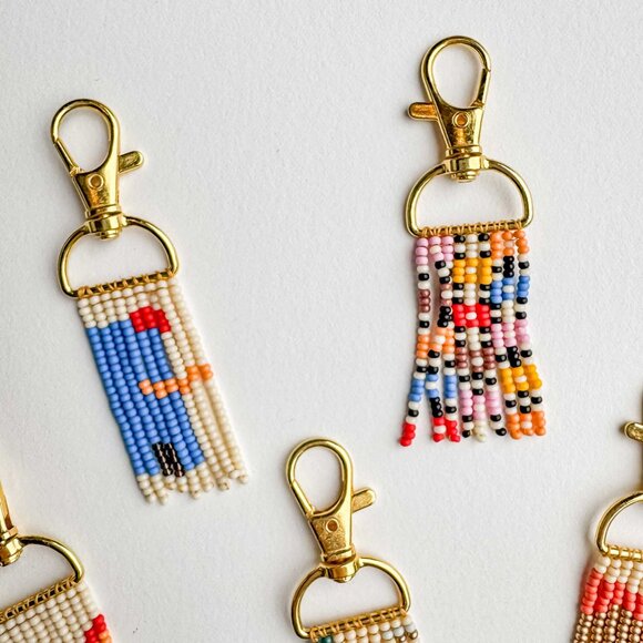 Handmade Beaded Tassel Purse Charm Keychain - Picture 4 of 10